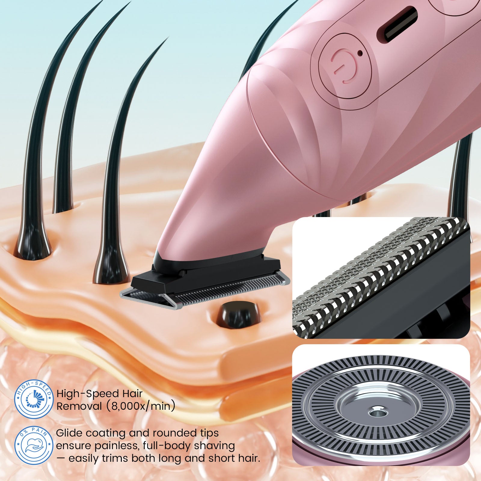 Pearl P1 2 in 1 Women Bikini Trimmer & Shaver